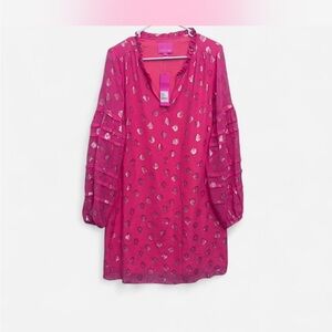 Lilly Pulitzer Coral Dress with Metallic Gold Dots